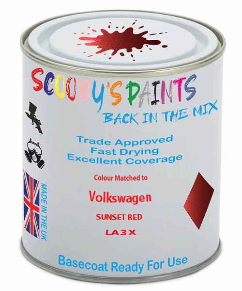 Paint Mixed Volkswagen Golf Sunset Red La3X Basecoat Car Spray Paint
