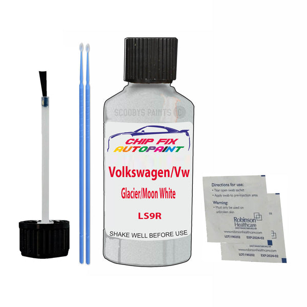 Volkswagen/Vw Glacier/Moon White Touch Up Paint Code LS9R Scratch Repair Kit