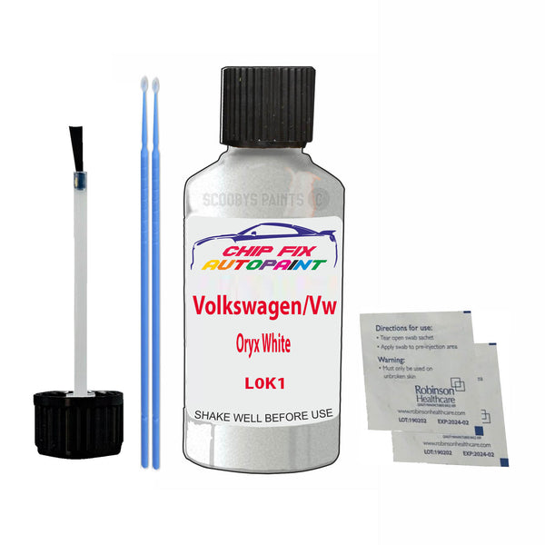 Volkswagen/Vw Oryx White Touch Up Paint Code L0K1 Scratch Repair Kit