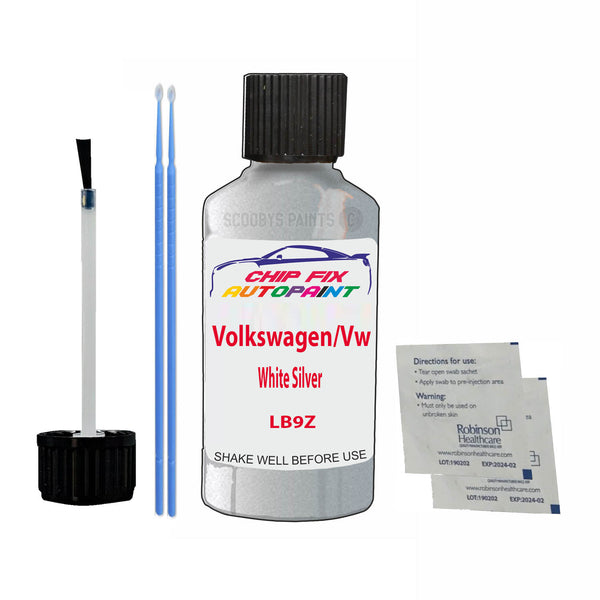 Volkswagen/Vw White Silver Touch Up Paint Code LB9Z Scratch Repair Kit