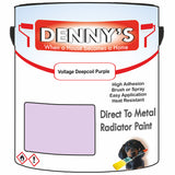 Denny's High Temp Paint For Radiators Colour- Voltage Deepcoil Purple - Heatproof No-Yellow Durable