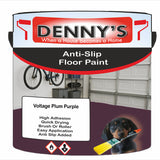 Denny's Floor Paint For Grip Coating Colour- Voltage Plum Purple - Anti-Slip Hardwearing Safe