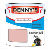 Denny's Emulsion Paint For Ceilings Colour- Satin Velvet Cameo Rose - Matte Low-Splatter Stain-Hide Bright