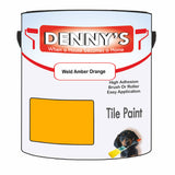 Denny's Tile Paint For Bathroom Tile Colour- Weld Amber Orange - Moistureproof Easy-Clean Makeover
