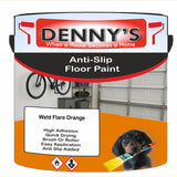 Denny's Floor Paint For Grip Coating Colour- Weld Flare Orange - Anti-Slip Hardwearing Safe