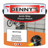 Denny's Floor Paint For Grip Coating Colour- Weld Orange - Anti-Slip Hardwearing Safe