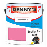 Denny's Emulsion Paint For Ceilings Colour- Ballet Blossom Pink - Matte Low-Splatter Stain-Hide Bright
