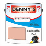 Denny's Emulsion Paint For Walls Colour- Satin Classic Whisper Rose - Matte Wipe-Clean Durable Coverage