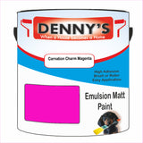 Denny's Emulsion Paint For Walls Colour- Carnation Charm Magenta - Matte Wipe-Clean Durable Coverage