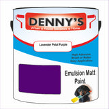Denny's Emulsion Paint For Ceilings Colour- Lavender Petal Purple - Matte Low-Splatter Stain-Hide Bright