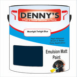 Denny's Emulsion Paint For Walls Colour- Moonlight Twilight Blue - Matte Wipe-Clean Durable Coverage