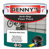 Denny's Floor Paint For Grip Coating Colour- Workshop Alloy Green - Anti-Slip Hardwearing Safe