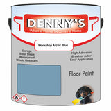Denny's Floor Paint For Sheds Colour- Workshop Arctic Blue - Durable Anti-Slip Weatherproof