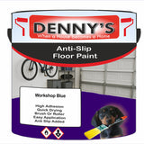 Denny's Floor Paint For Grip Coating Colour- Workshop Blue - Anti-Slip Hardwearing Safe