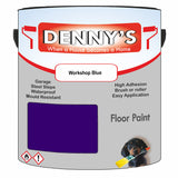 Denny's Floor Paint For Commercial Areas Colour- Workshop Blue - High-Traffic Anti-Slip Hardwearing