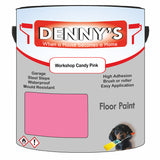Denny's Floor Paint For Commercial Areas Colour- Workshop Candy Pink - High-Traffic Anti-Slip Hardwearing