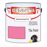 Denny's Tile Paint For Bathroom Tile Colour- Workshop Candy Pink - Moistureproof Easy-Clean Makeover