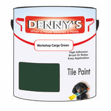 Denny's Tile Paint For Bathroom Tile Colour- Workshop Cargo Green - Moistureproof Easy-Clean Makeover