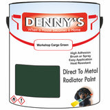 Denny's High Temp Paint For Grilles Colour- Workshop Cargo Green - Heatproof Rustguard Durable