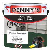 Denny's Floor Paint For Grip Coating Colour- Workshop Cargo Green - Anti-Slip Hardwearing Safe