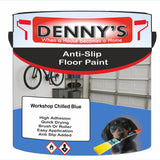Denny's Floor Paint For Grip Coating Colour- Workshop Chilled Blue - Anti-Slip Hardwearing Safe