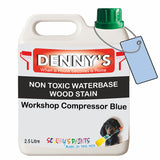 Denny's Stain Paint For Decking Colour- Workshop Compressor Blue - Anti-Slip Weatherproof Nourish