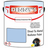 Denny's High Temp Paint For Radiators Colour- Workshop Compressor Blue - Heatproof No-Yellow Durable