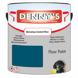 Denny's Floor Paint For Commercial Areas Colour- Workshop Coolant Blue - High-Traffic Anti-Slip Hardwearing