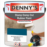Denny's Waterpoof Paint For Stamp Out Damp Colour- Workshop Coolant Blue - Damp-Block Mould-Safe Breathable