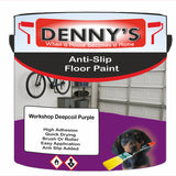 Denny's Floor Paint For Grip Coating Colour- Workshop Deepcoil Purple - Anti-Slip Hardwearing Safe