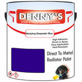 Denny's High Temp Paint For Stoves Colour- Workshop Deepwater Blue - Heatproof Soot-Resistant Durable