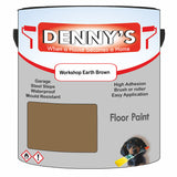 Denny's Floor Paint For Commercial Areas Colour- Workshop Earth Brown - High-Traffic Anti-Slip Hardwearing