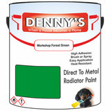 Denny's High Temp Paint For Pipes Colour- Workshop Forest Green - Heatproof Corrosionguard Durable