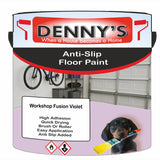Denny's Floor Paint For Grip Coating Colour- Workshop Fusion Violet - Anti-Slip Hardwearing Safe