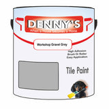 Denny's Tile Paint For Bathroom Tile Colour- Workshop Gravel Grey - Moistureproof Easy-Clean Makeover