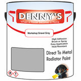 Denny's High Temp Paint For Stoves Colour- Workshop Gravel Grey - Heatproof Soot-Resistant Durable