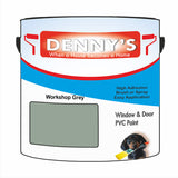 Denny's Plastic Paint For Windows Colour- Workshop Grey - Weatherproof Fade-Safe Upvc