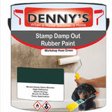 Denny's Waterpoof Paint For Stamp Out Damp Colour- Workshop Hose Green - Damp-Block Mould-Safe Breathable