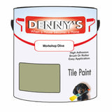 Denny's Tile Paint For Bathroom Tile Colour- Workshop Olive - Moistureproof Easy-Clean Makeover