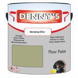 Denny's Floor Paint For Sheds Colour- Workshop Olive - Durable Anti-Slip Weatherproof