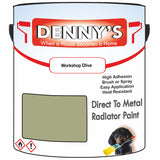 Denny's High Temp Paint For Grilles Colour- Workshop Olive - Heatproof Rustguard Durable