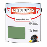 Denny's Tile Paint For Bathroom Tile Colour- Workshop Oxide Green - Moistureproof Easy-Clean Makeover