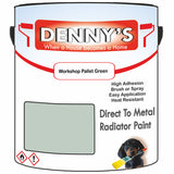 Denny's High Temp Paint For Pipes Colour- Workshop Pallet Green - Heatproof Corrosionguard Durable