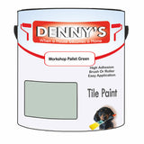 Denny's Tile Paint For Bathroom Tile Colour- Workshop Pallet Green - Moistureproof Easy-Clean Makeover