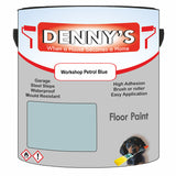 Denny's Floor Paint For Sheds Colour- Workshop Petrol Blue - Durable Anti-Slip Weatherproof
