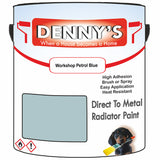 Denny's High Temp Paint For Grilles Colour- Workshop Petrol Blue - Heatproof Rustguard Durable