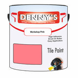 Denny's Tile Paint For Bathroom Tile Colour- Workshop Pink - Moistureproof Easy-Clean Makeover