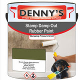 Denny's Waterpoof Paint For Stamp Out Damp Colour- Workshop Pressure Green - Damp-Block Mould-Safe Breathable