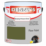 Denny's Floor Paint For Commercial Areas Colour- Workshop Pressure Green - High-Traffic Anti-Slip Hardwearing