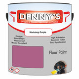 Denny's Floor Paint For Commercial Areas Colour- Workshop Purple - High-Traffic Anti-Slip Hardwearing
